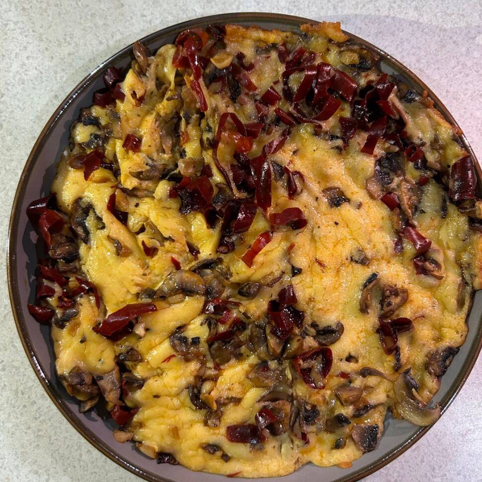 QUESO FUNDIDO CON CHAMPIÑONES