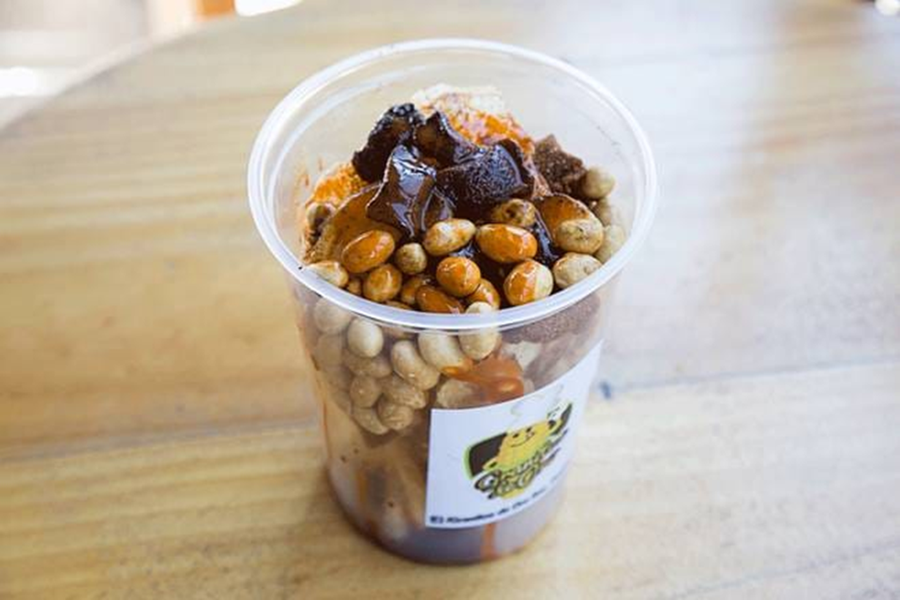 PAPAS CON GOLOS Y CACAHUATES