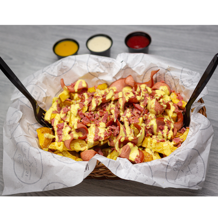 Salchiruta Bacon Papas