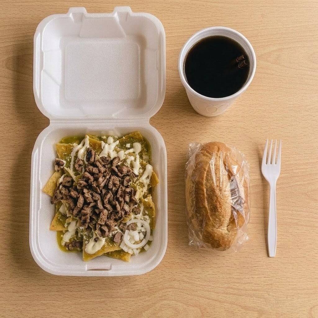 Chilaquiles Verdes con Bistec + BEBIDA GRATIS