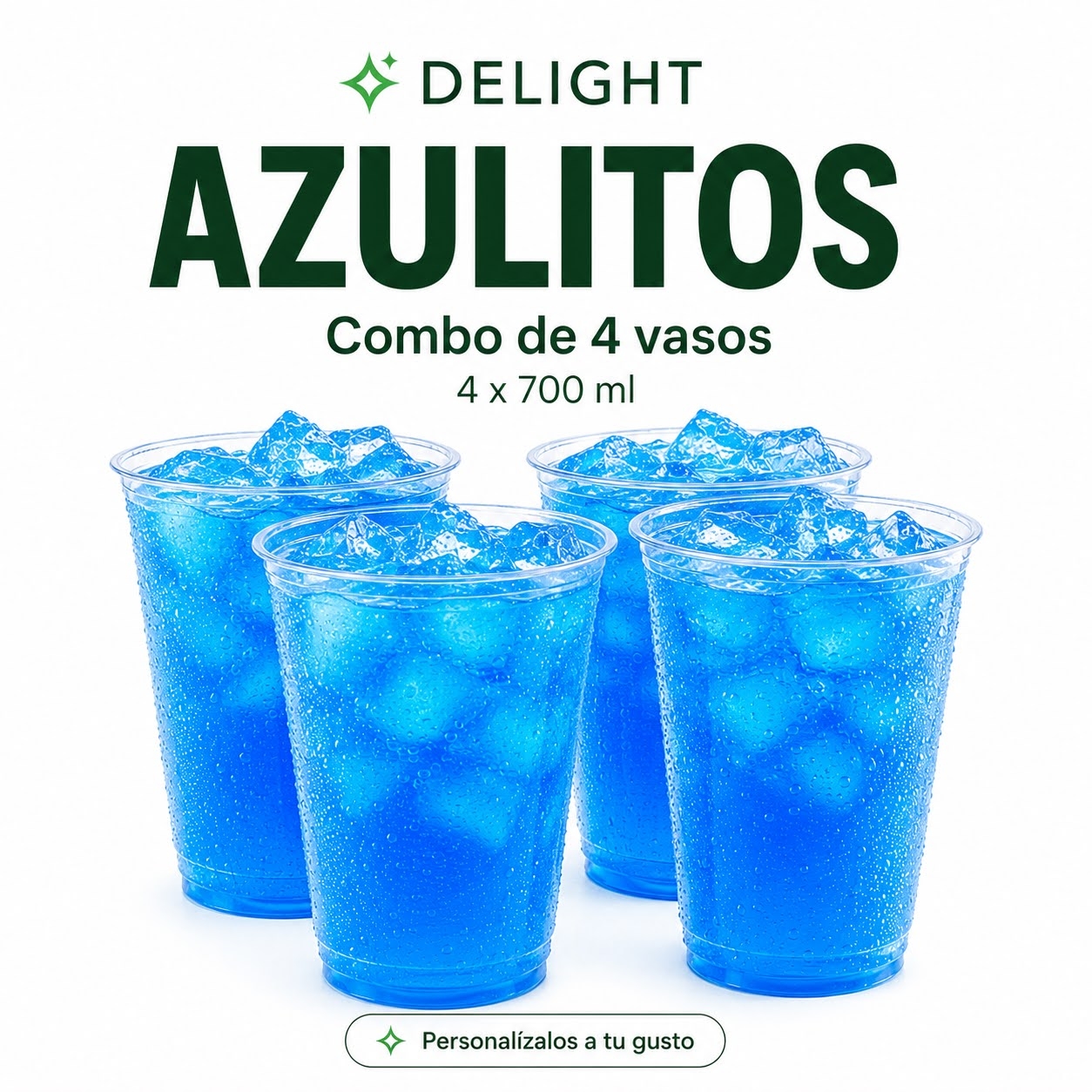 Azulitro · 4 Vasos de 800 Ml