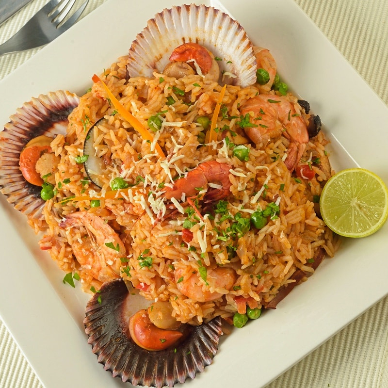 Arroz con Mariscos + Entrada