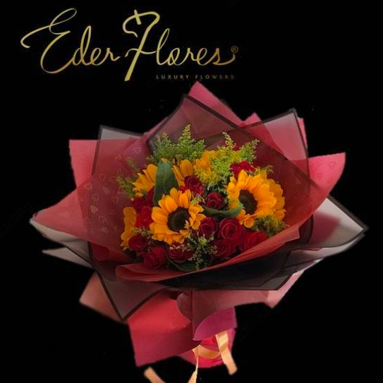 Bouquet Rosas y Girasoles