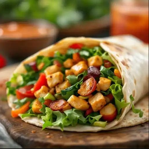 Wrap de Ensalada César con Pollo