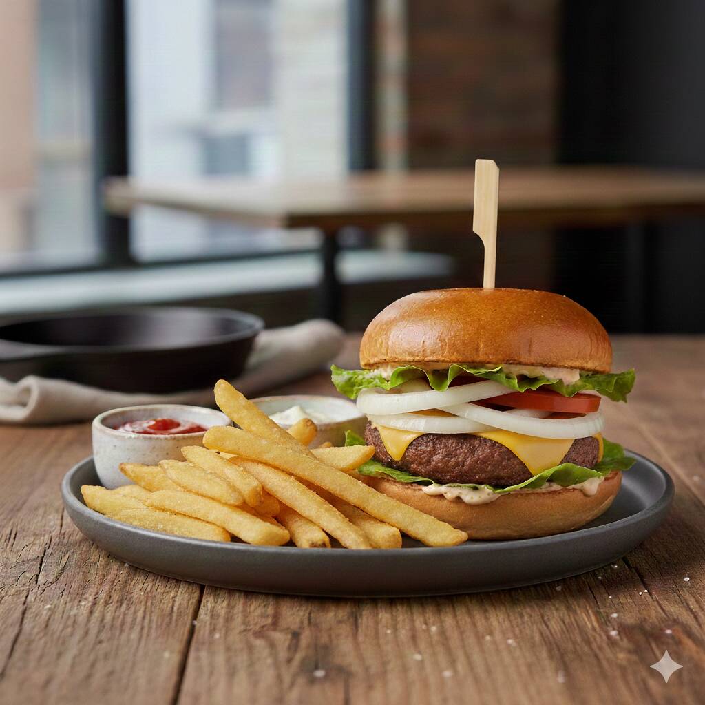 Hamburguesa Americana con Papas