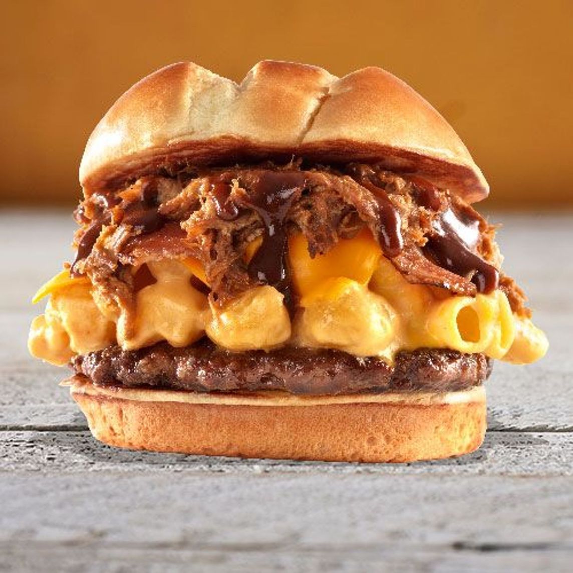 Mac&Cheese Pulled Pork Burger