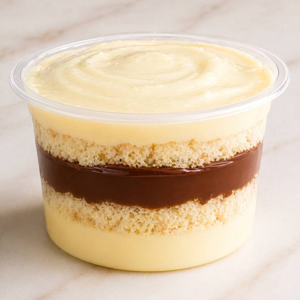 Massa tradicional com recheio de brigadeiro de ninho e Nutella