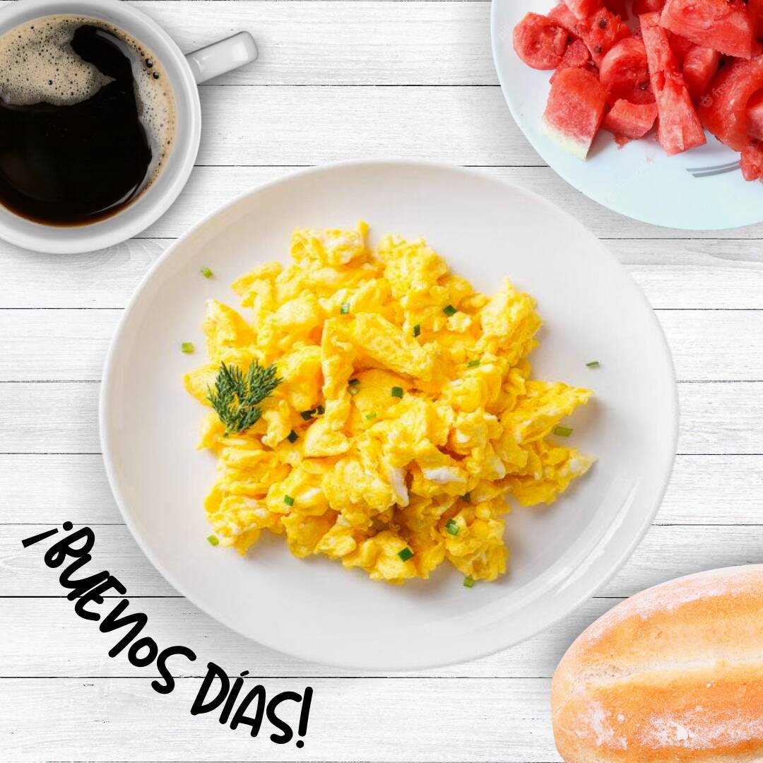 Huevos al Gusto, Café, Fruta y Pan Salado