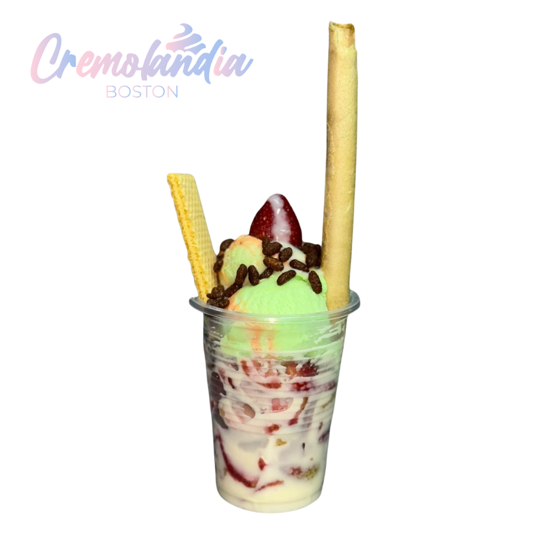 Fresas con Helado Sencilla