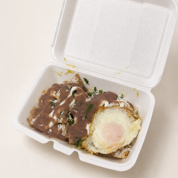 Chilaquiles con Huevo y Frijol