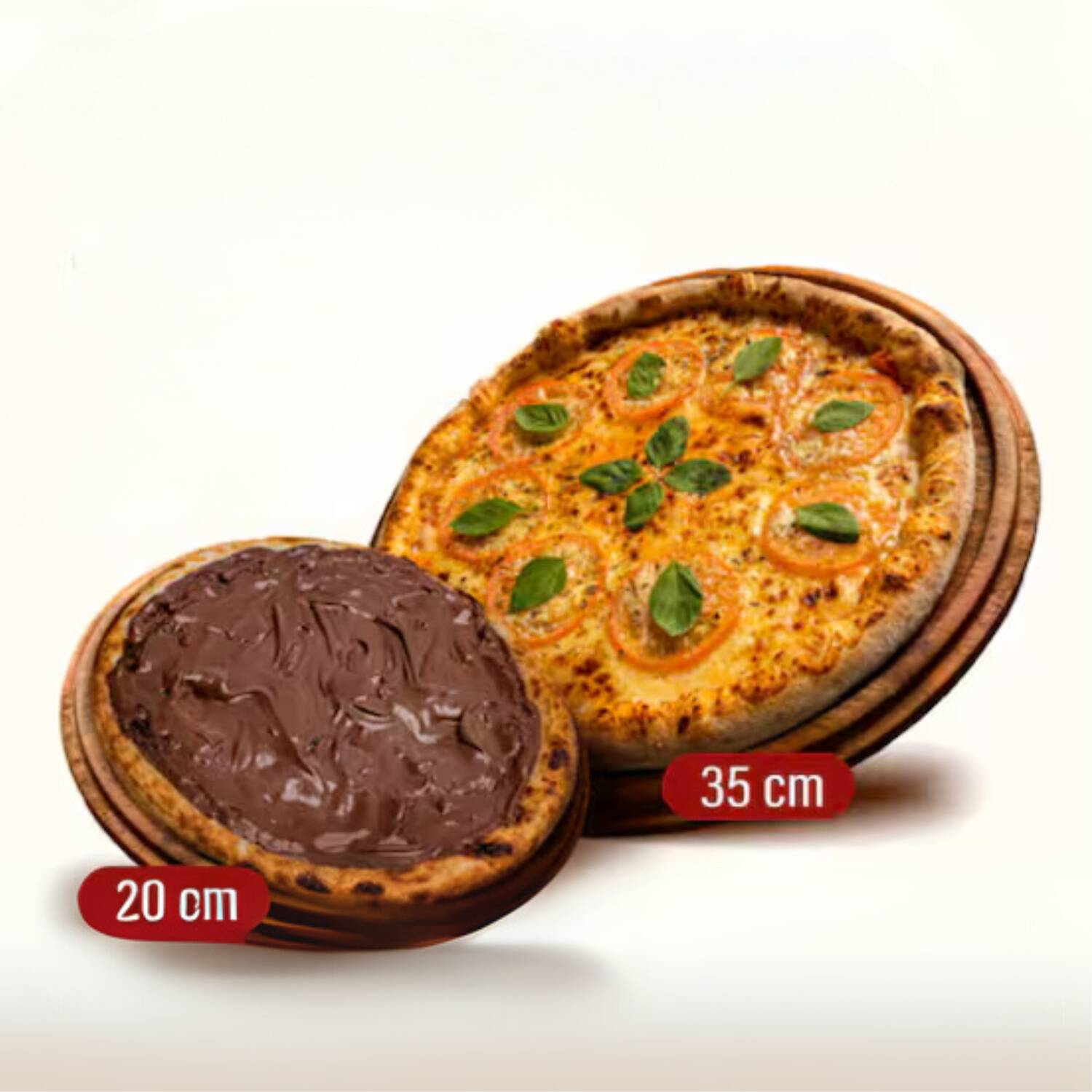 Escolha sabor da sua pizza salgada de 35cm (grande) Mais R$11,90 leve uma Pizza Doce de 20cm individual.