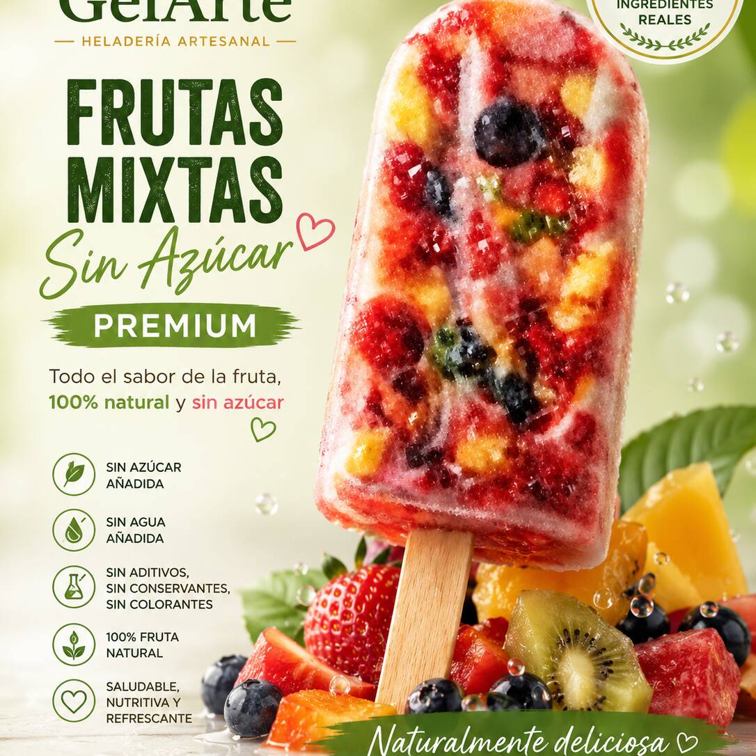 Paleta Frutas Mix Sin Azúcar Premium