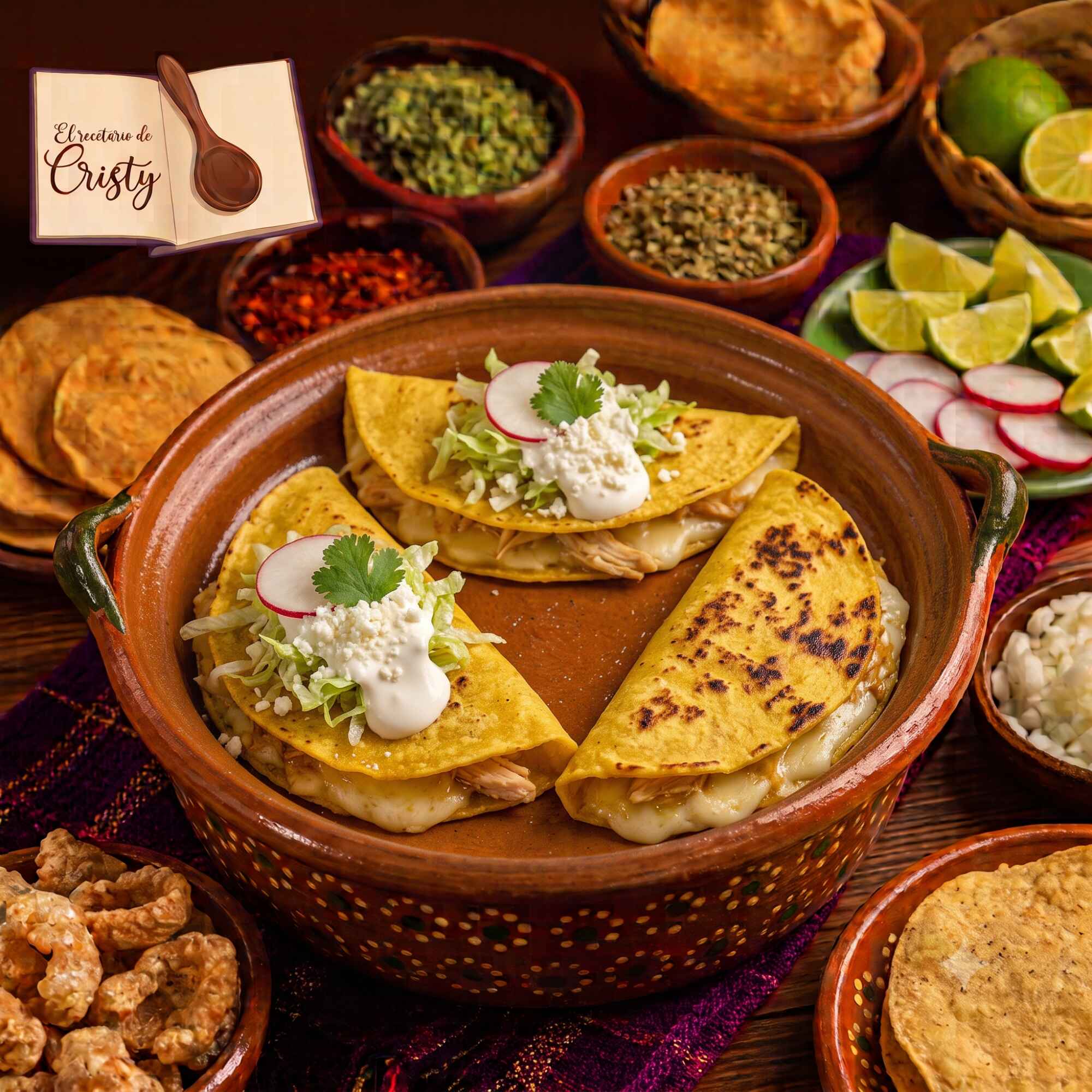 Orden de 3 Quesadillas al Comal Con Guisado