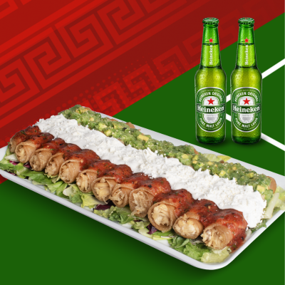 Combo Clásico Tacos Dorados Heineken