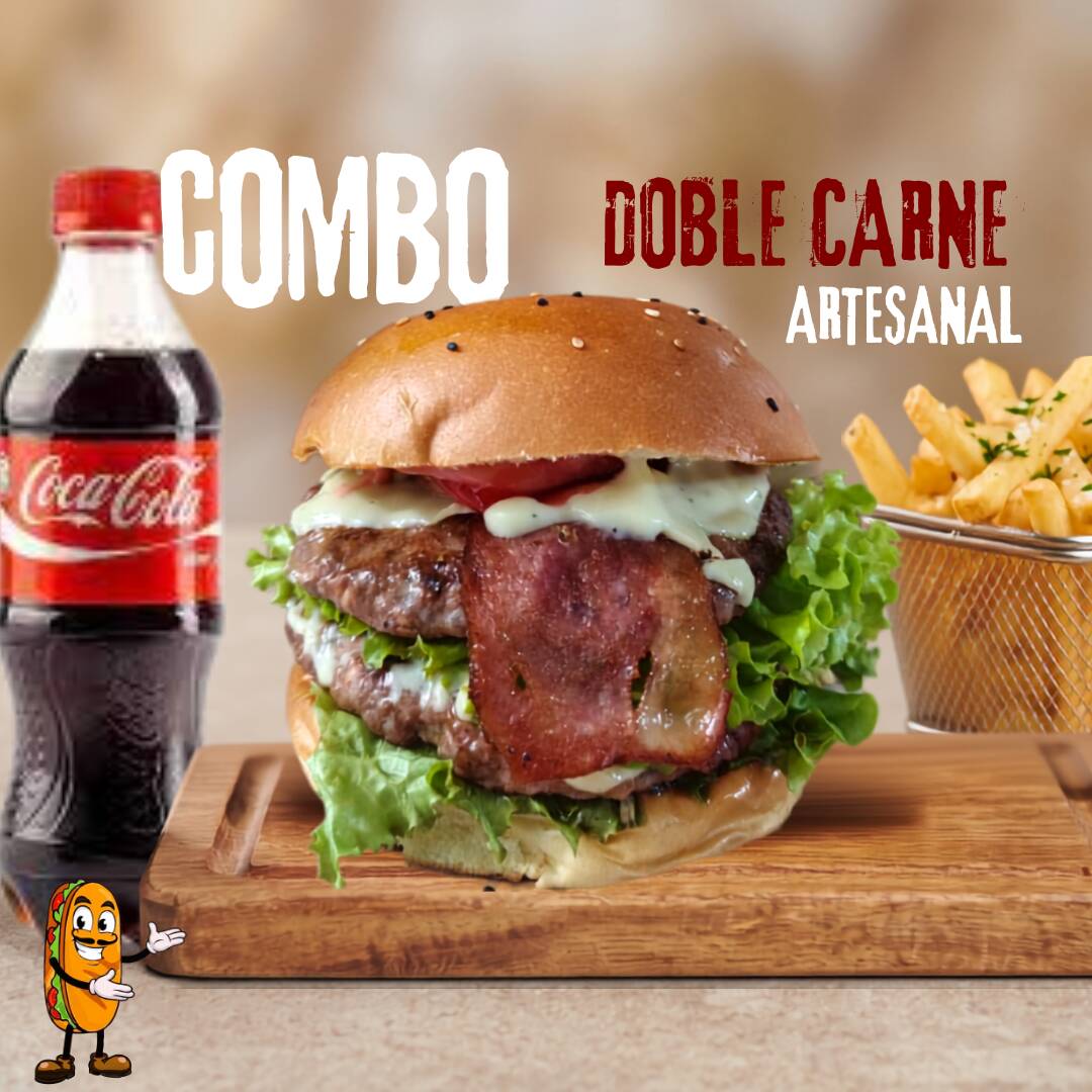 Combo Burguer Doble Carne Personal Completo