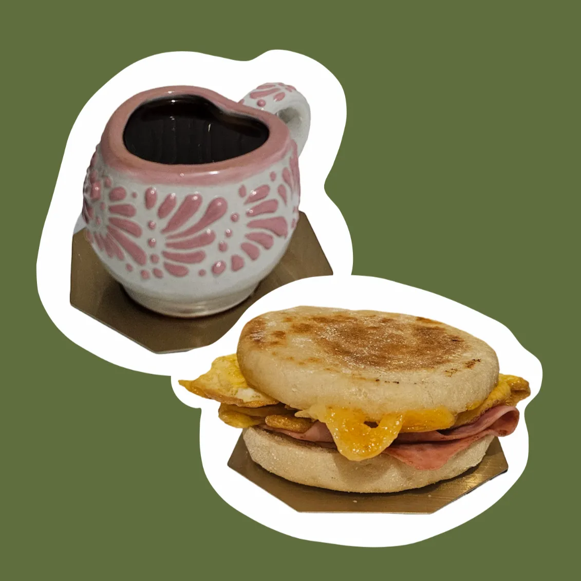 Café y Muffin de pizza