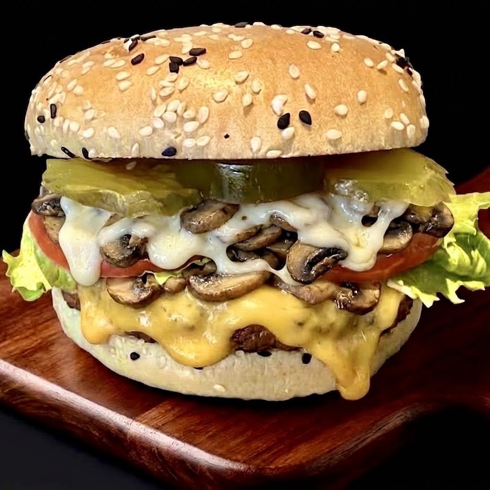 Hamburguesas - con Champiñones y Asadero