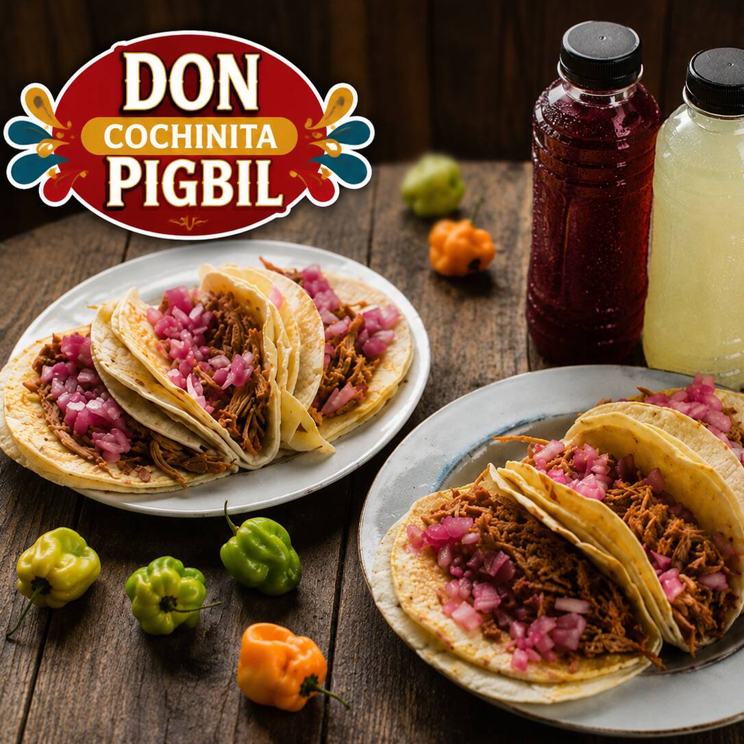 3 Tacos Grandes de cochinita pibil