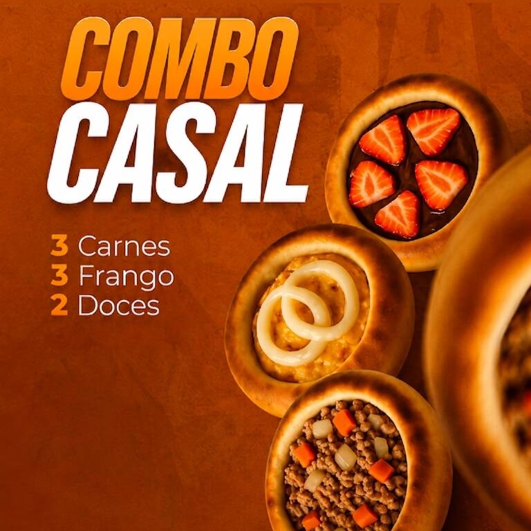 Nessa promoção acompanha:
3 esfihas de frango catupiry
3 esfihas de carne
2 ESFIHAS doce de Brigadeiro