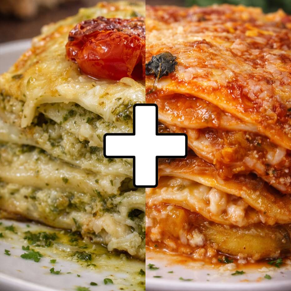 Lasagna Genovese (Doppia) + Lasagna Napoletana (Doppia). (Para finalizar no forno)