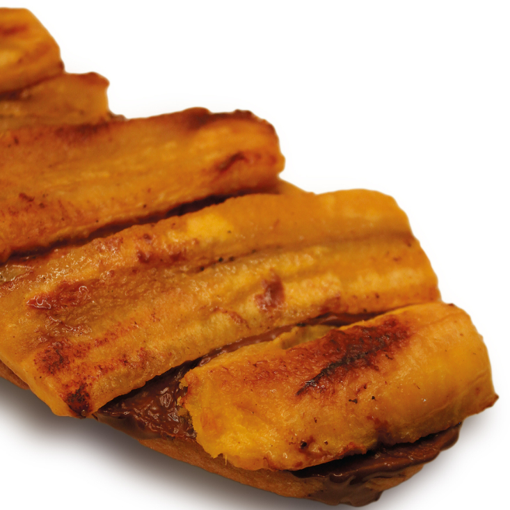 Mollete con Platano Macho