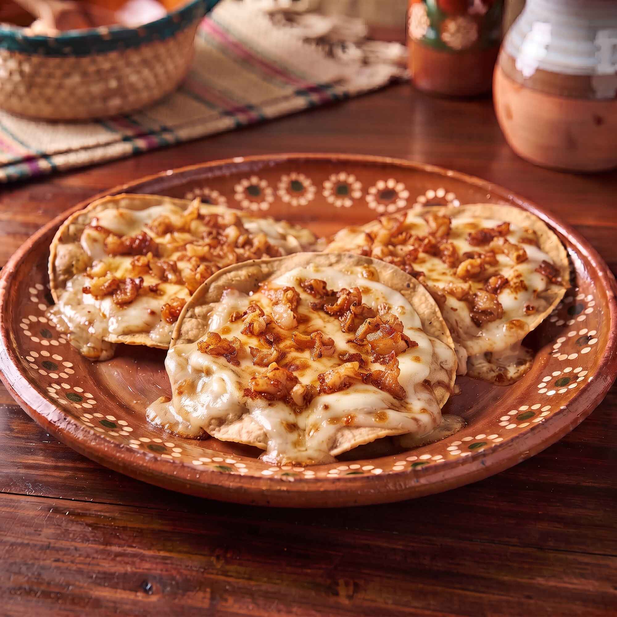 Tostadita de maiz con queso y Tripita