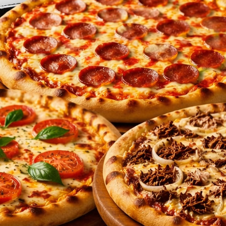 ( 2 PIZZAS DE CALABRESA GRANDE E 1 PIZZA DE MUSSARELA GRANDE)