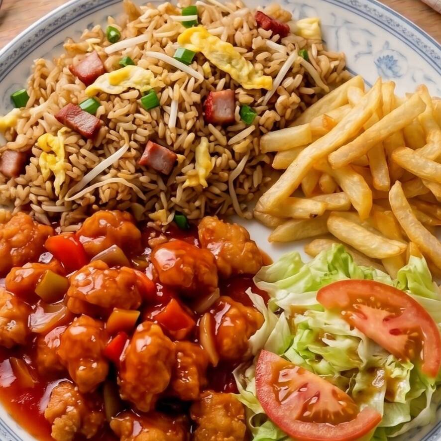 A7. Arroz Cantones, Trocitos de Pollo