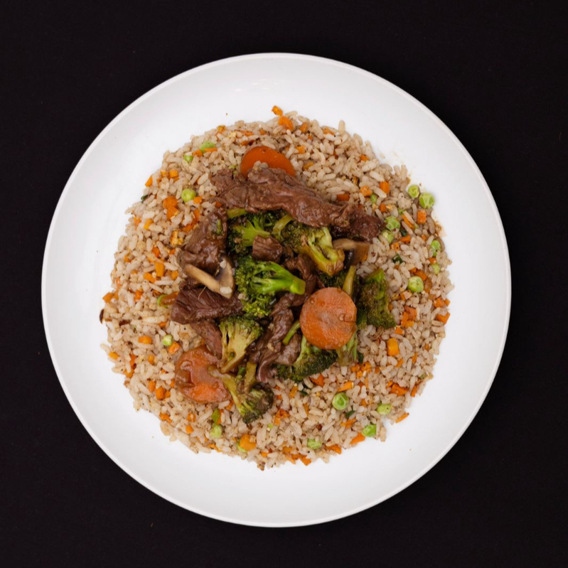 Arroz Frito y Res con brocoli (Chico)