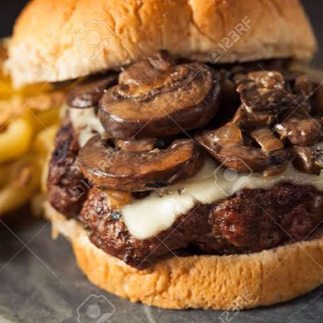 Hamburguesa Champiñones con Papas