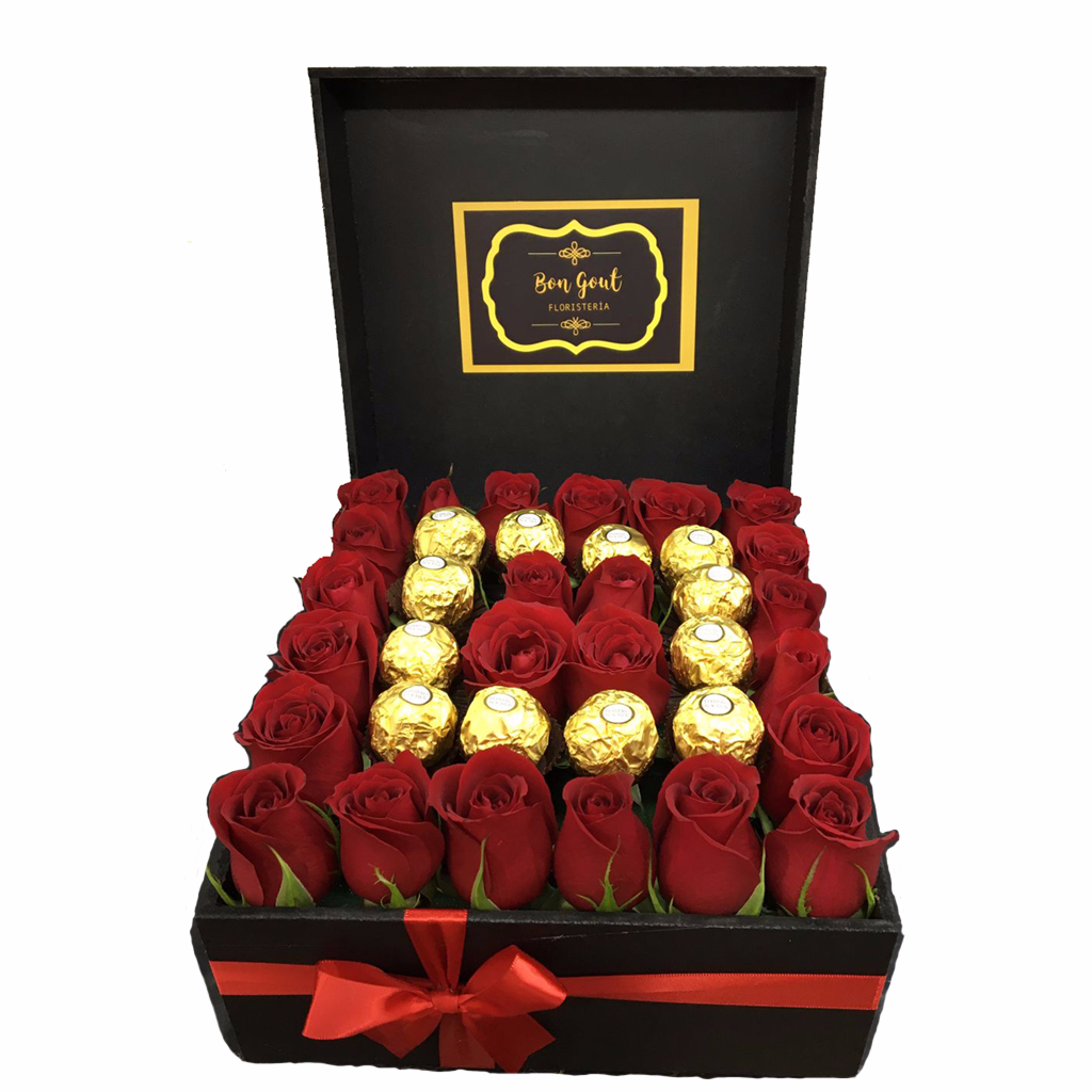 Caja de Rosas y Chocolates FERRERO
