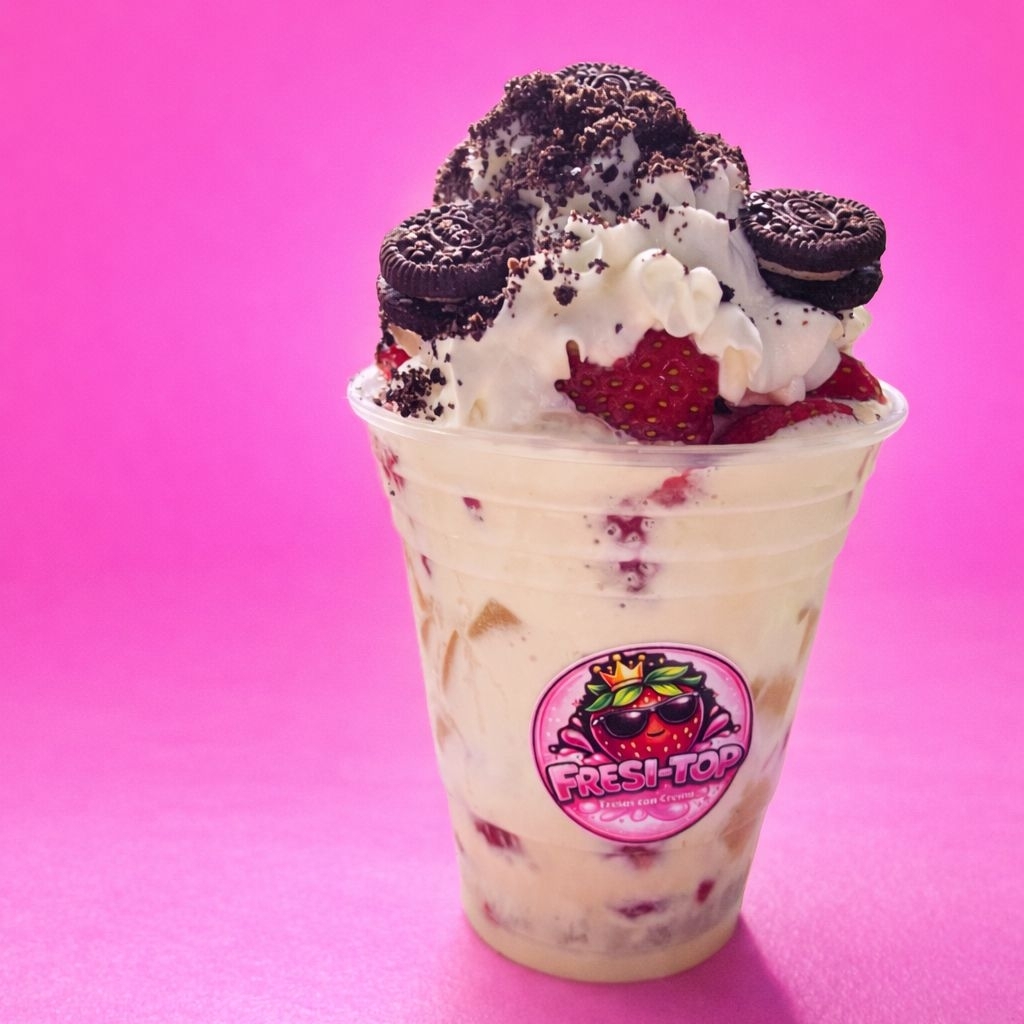 Fresas con Crema y Durazno