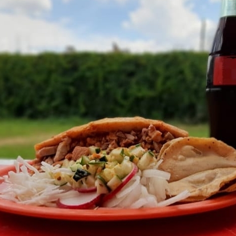 Tacos Dorados de Frijol con Carnitas