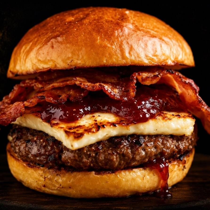 Pão brioche, blend artesanal 140g, bacon, goiabada, queijo coalho e molho artesanal.