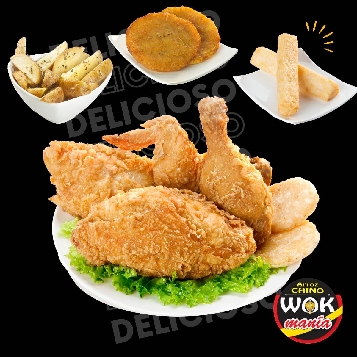 1/2 Pollo + 4 Acompañamientos
