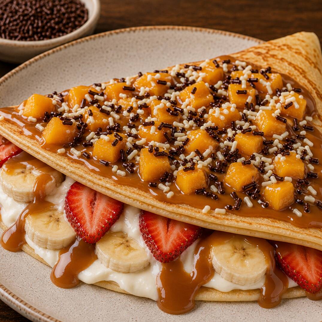 CREPA CON CAJETA Y FRUTA