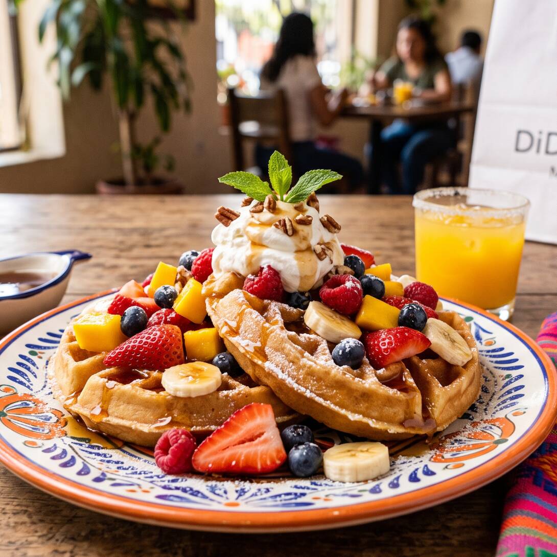 Orden Especial De Waffles Con Fruta