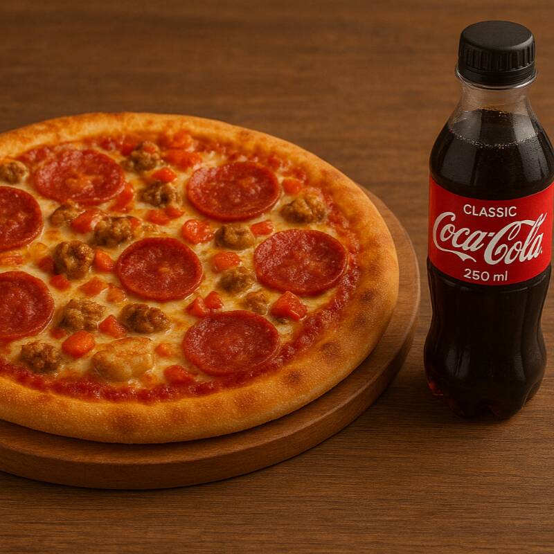 Pizza Individual RANCHERA + Coca Cola 250