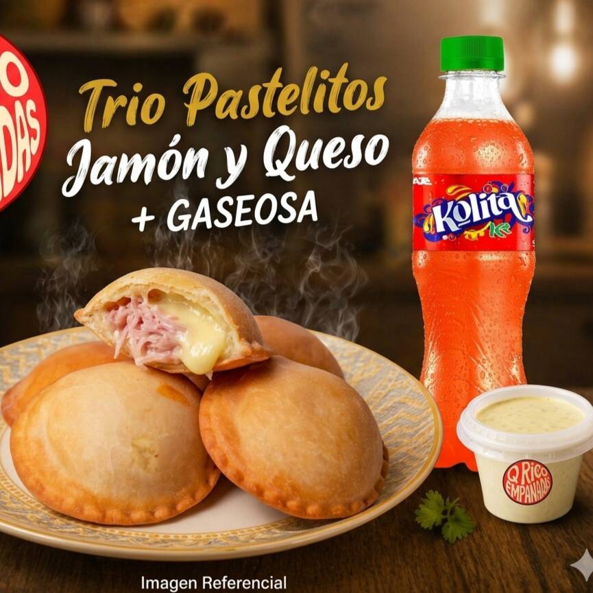 Trio Pastelitos de Jamón y Queso.