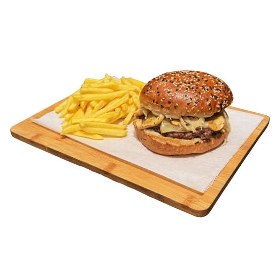 Hamburguesa Angus Deluxe con Papas Fritas