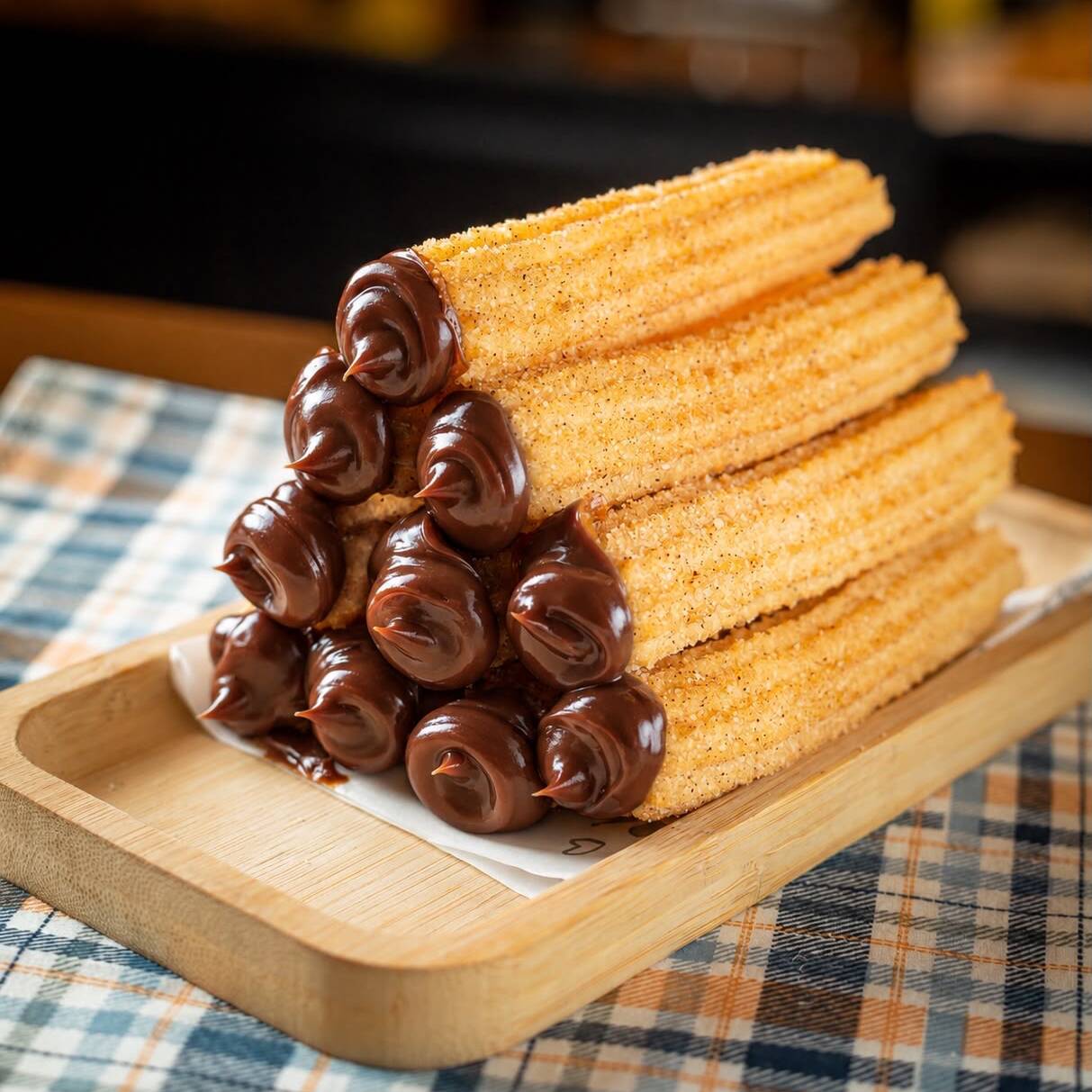 Descubra o prazer de saborear 10 irresistíveis Churros Espanhóis de 10 cm, meticulosamente recheados. Elaborados com perfeição no momento do seu pedido, eles são cuidadosamente envoltos em uma camada de açúcar e canela que realça ainda mais o seu sabor. Com uma textura externa crocante e um interior suave e úmido, estes churros são notavelmente sequinhos e ideais para um momento de partilha. Uma porção é suficiente para satisfazer duas pessoas, tornando-os o companheiro perfeito para um encontro casual ou para um final de refeição doce e agradável.