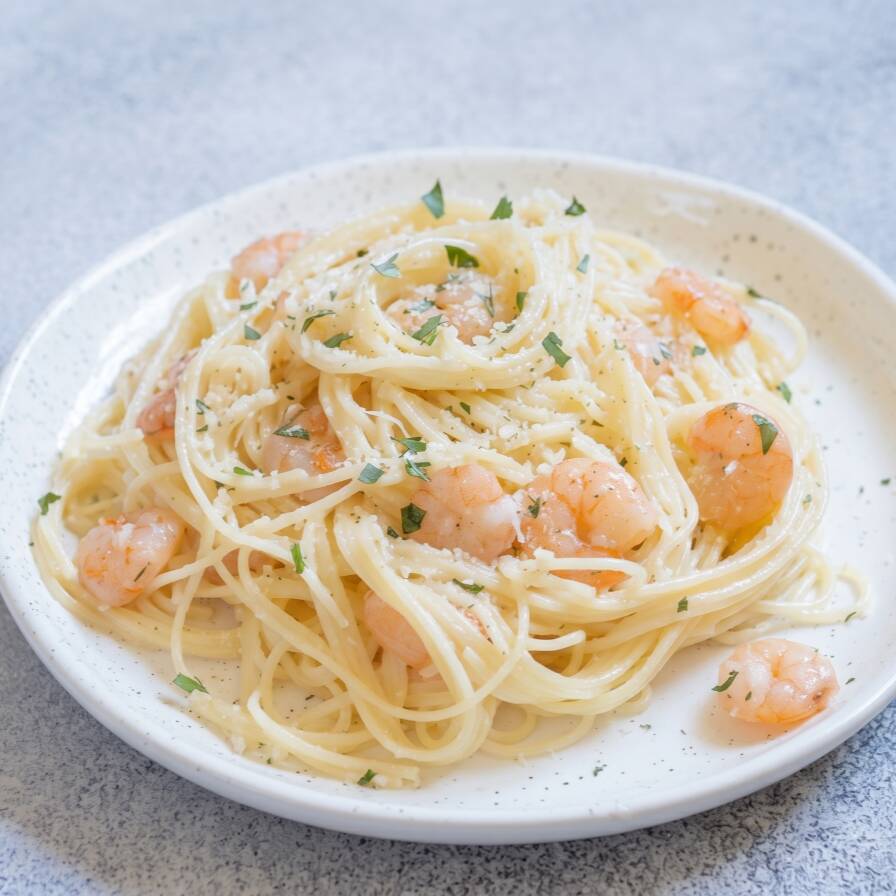 Espaguetti Con Camarones