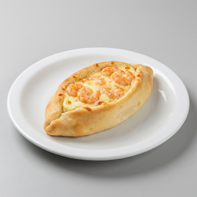 MASSA DE ESFIRRA COM CREME CHEESE, CAMARÃO E QUEIJO GRATINADO
