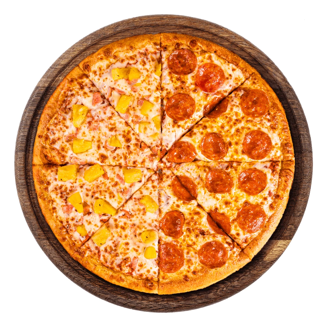 Pizza Familiar Mitad Hawaiana Mitad Pepperoni