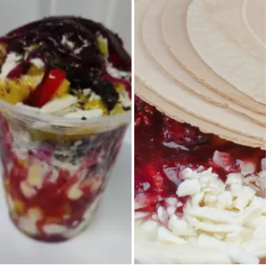 Vaso helado y fruta + Oblea sencilla
