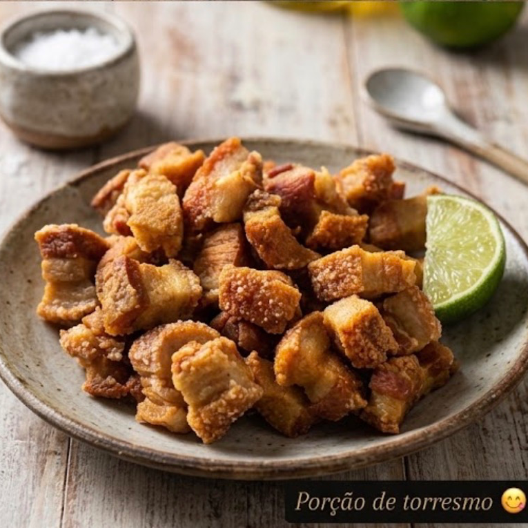 Porção de Torresmo com mandioca