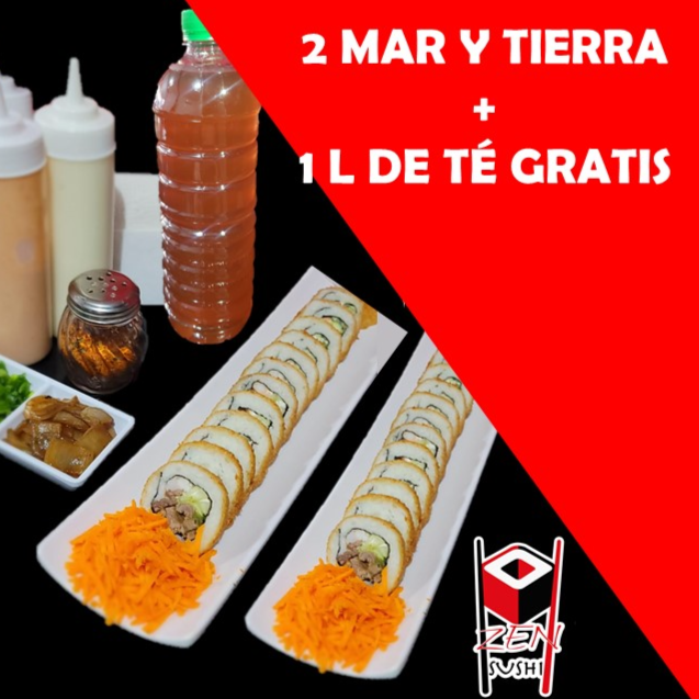 2 Rollos Mar y Tierra+1 Litro de Té