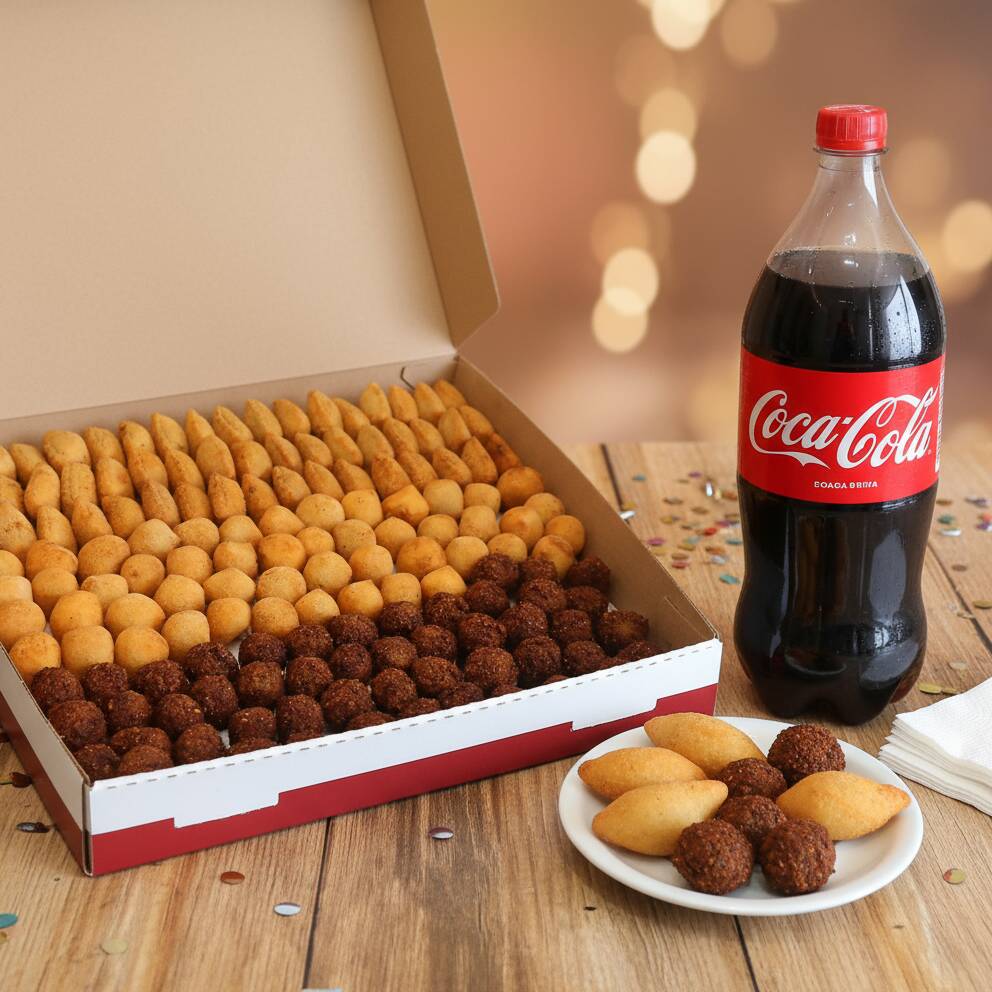 Salgados com recheio de verdade, fritos na hora no óleo de algodão — sequinhos, crocantes e cheios de sabor. Aqui o preparo é rápido, a entrega é pontual e a qualidade chega quentinha na sua porta. Peça agora e descubra o que é morder um salgado feito com capricho de verdade!