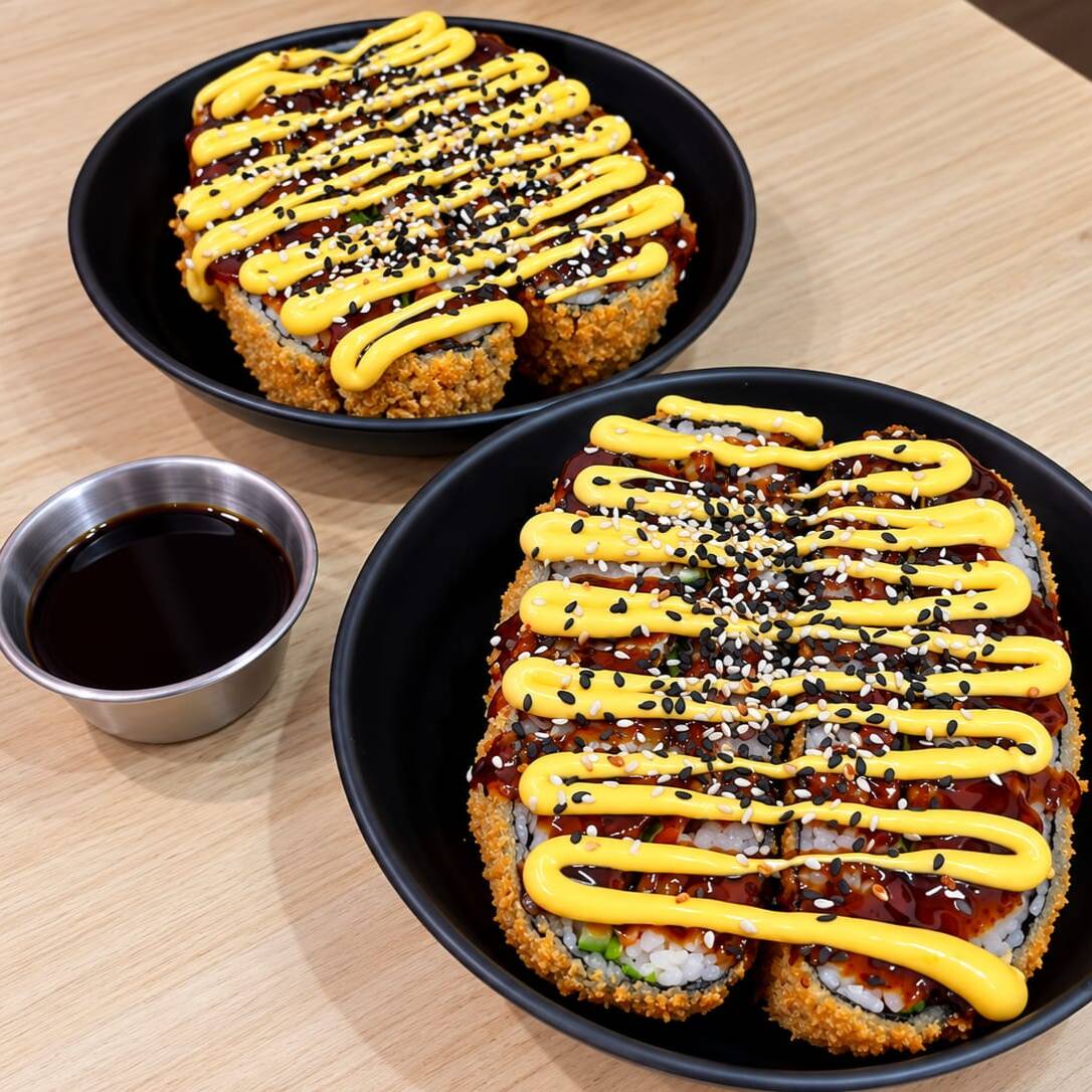 1 SUSHI BURGER A ELEGIR CON MAYO SPICY Y TERIYAKI