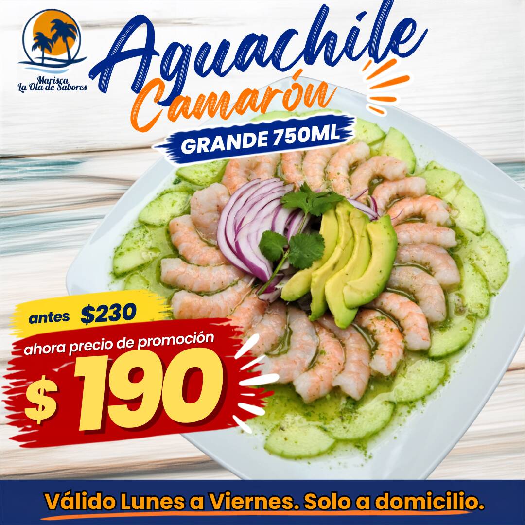 Aguachile de Camarón Grande (Verde, Rojo o Negro)